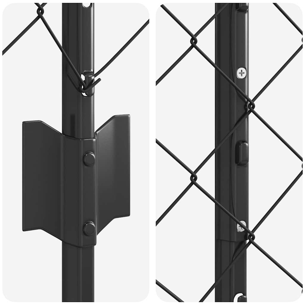 Fence with Posts Grey 1.4 x 10 m Steel