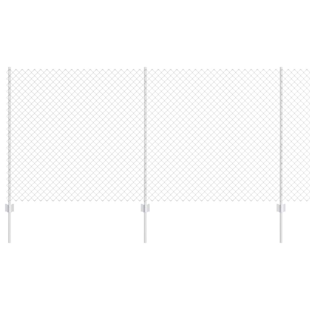 Fence with Posts Silver 1.2 x 10 m Steel