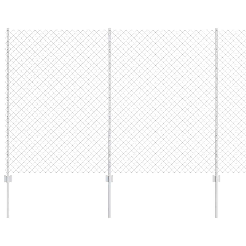 Fence with Posts Silver 1.6 x 10 m Steel