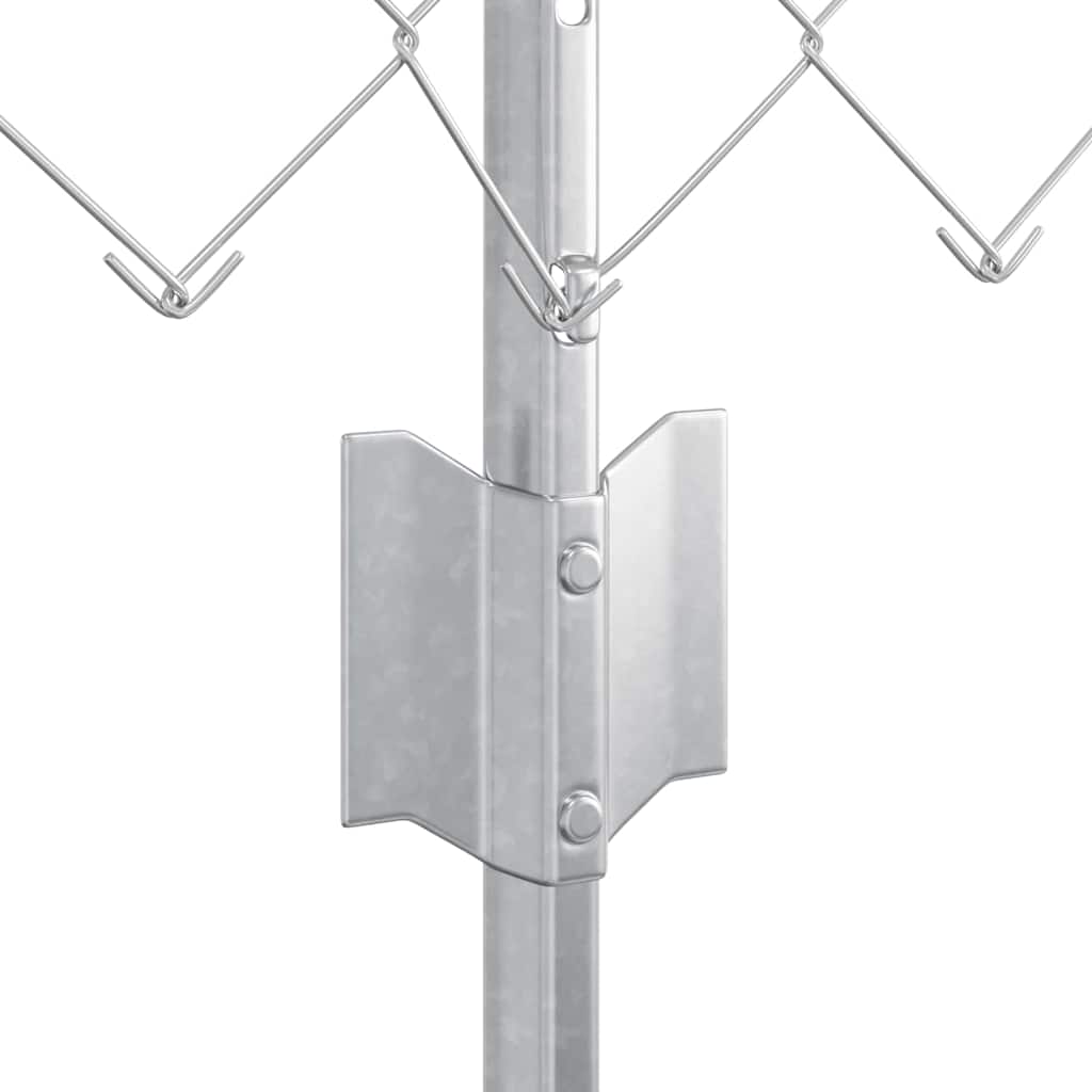 Fence with Posts Silver 0.4 x 10 m Steel