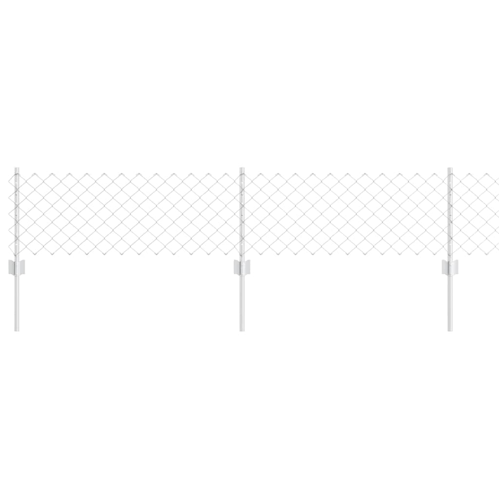 Fence with Posts Silver 0.4 x 10 m Steel