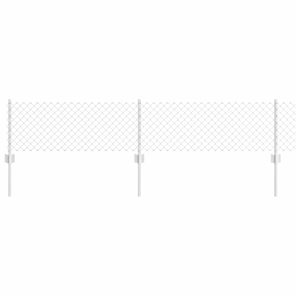 Fence with Posts Silver 0.4 x 25 m Steel
