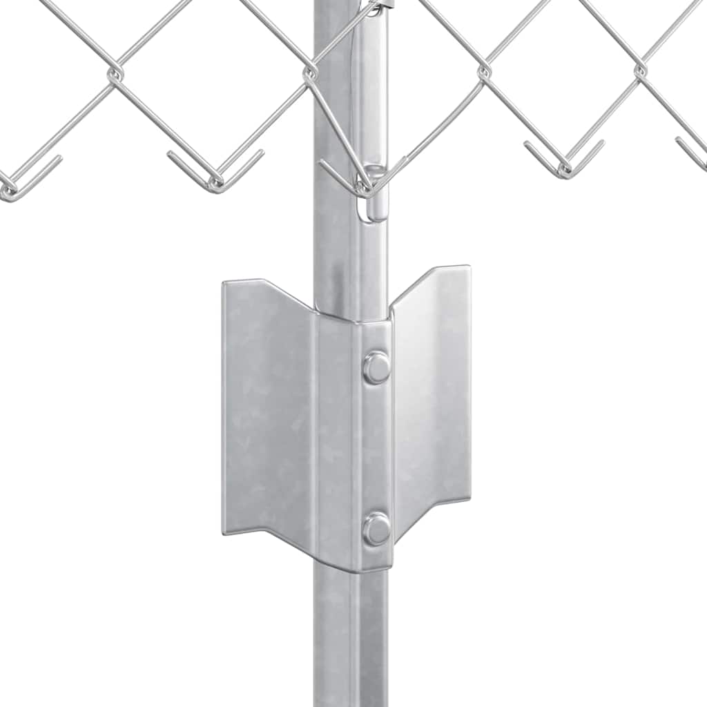 Fence with Posts Silver 0.8 x 25 m Steel