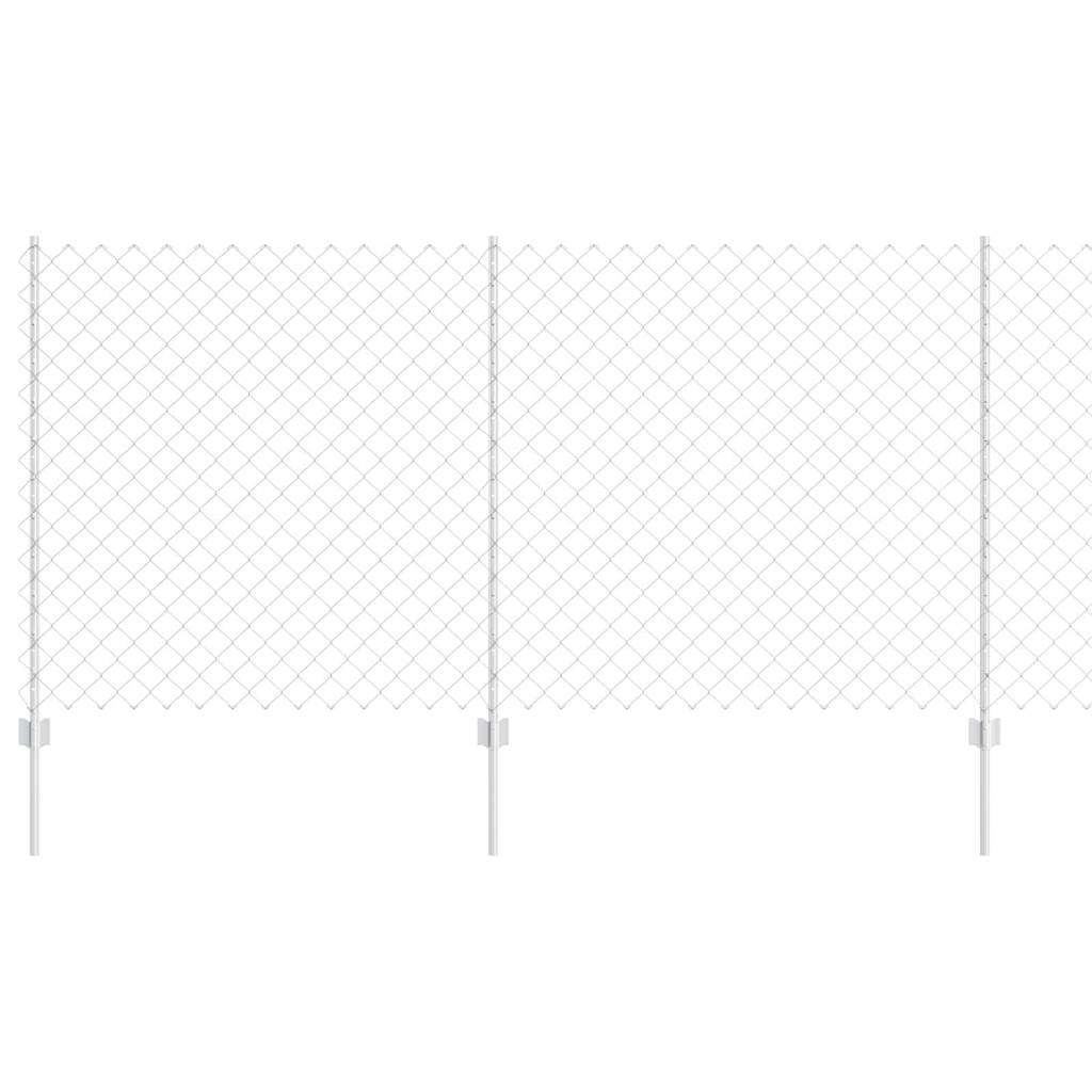 Fence with Posts Silver 1.2 x 25 m Steel