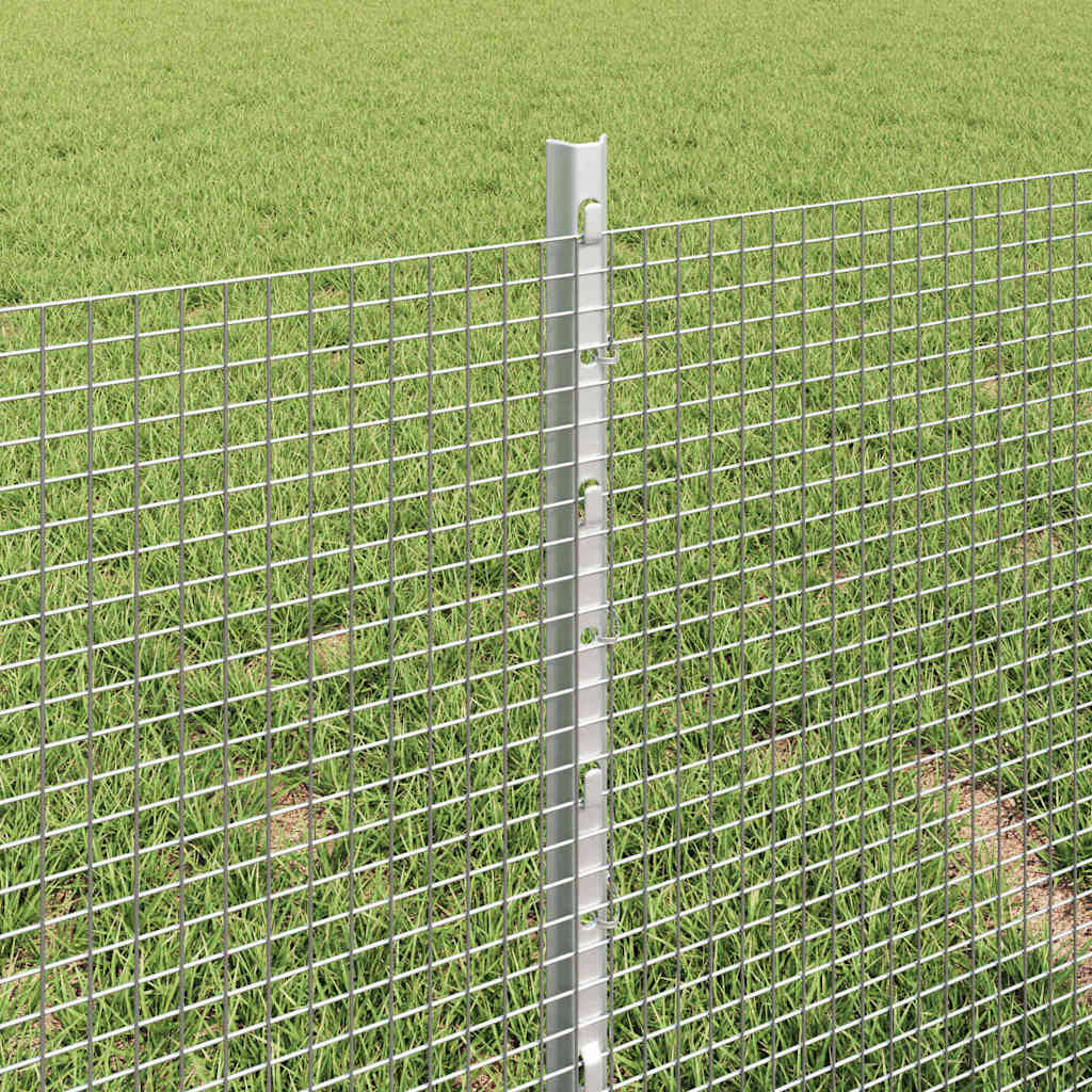 Fence with Posts Silver 0.4 x 10 m Steel