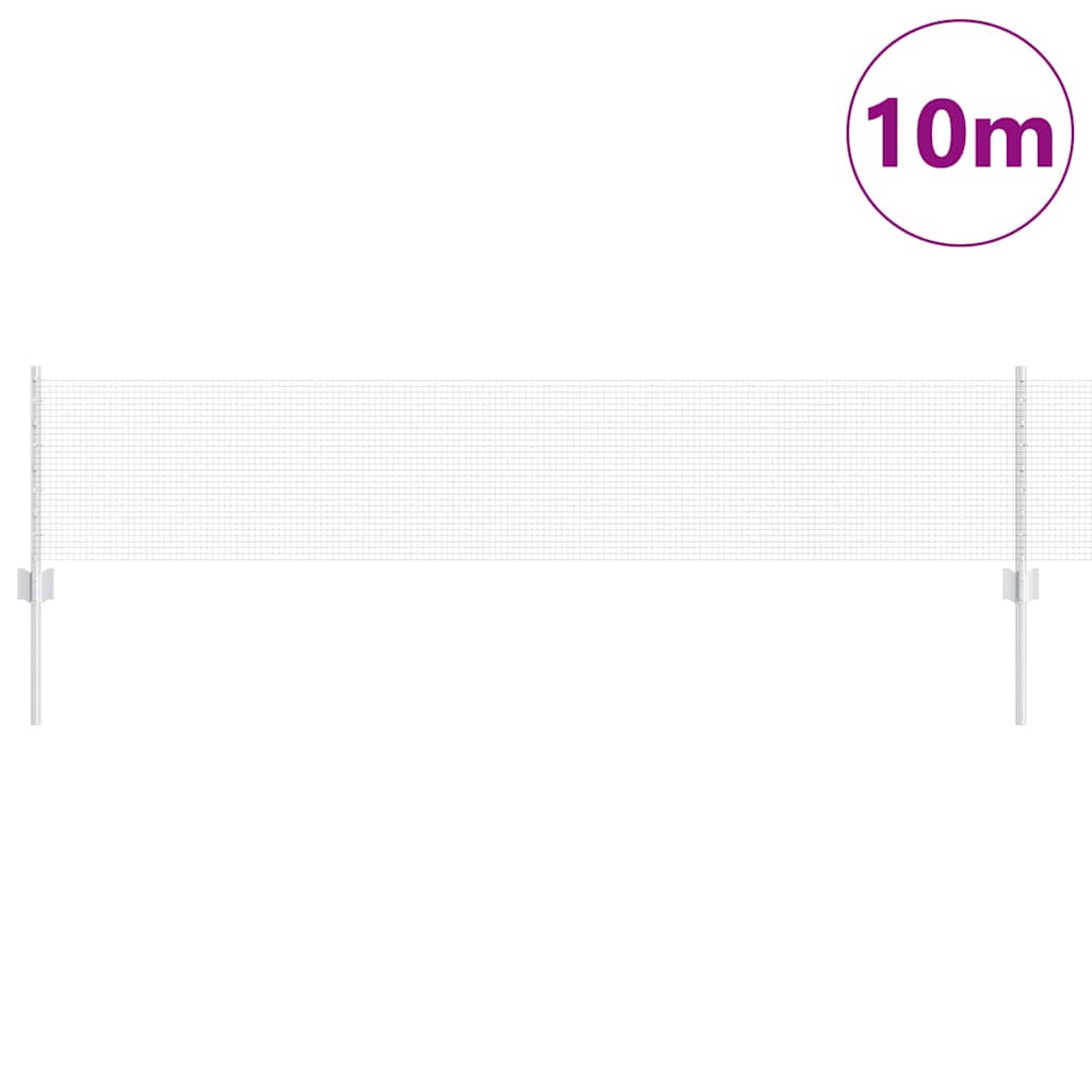 Fence with Posts Silver 0.4 x 10 m Steel