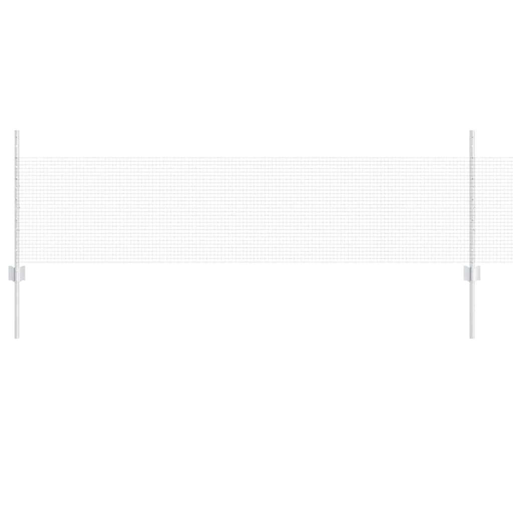 Fence with Posts Silver 0.5 x 10 m Steel