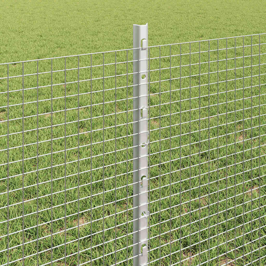 Fence with Posts Silver 0.6 x 10 m Steel
