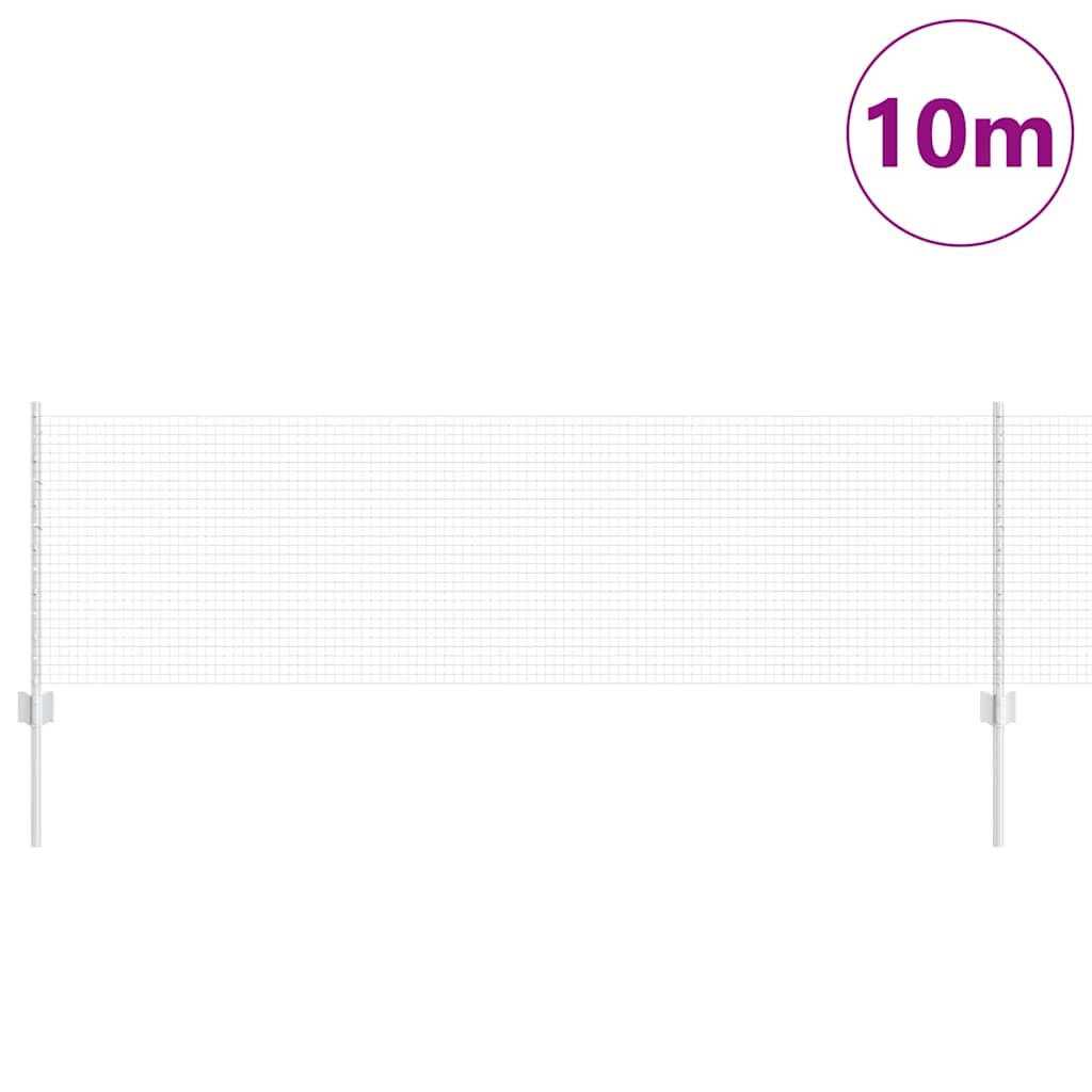 Fence with Posts Silver 0.6 x 10 m Steel