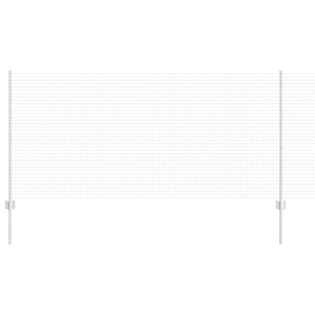 Fence with Posts Silver 1 x 10 m Steel