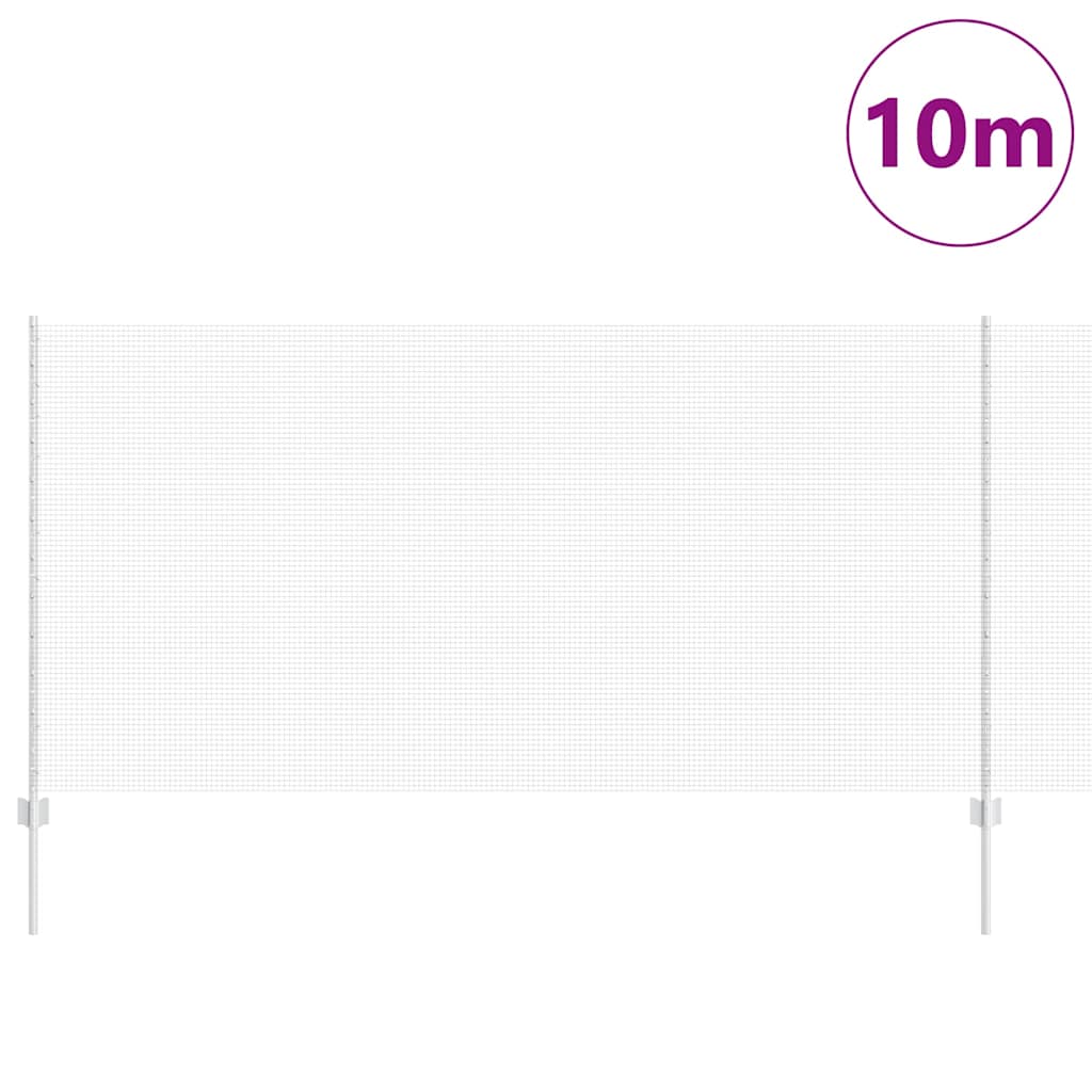 Fence with Posts Silver 1.2 x 10 m Steel