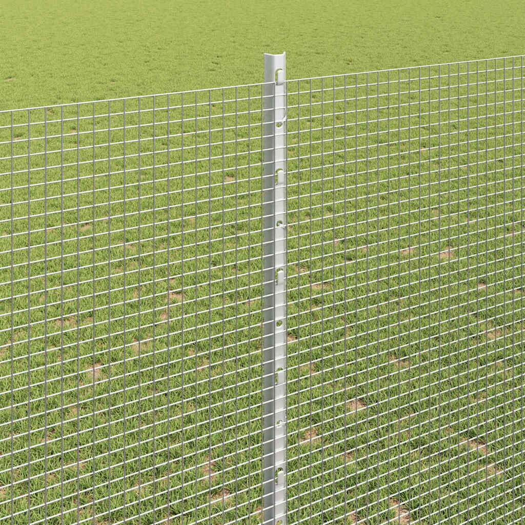 Fence with Posts Silver 1.4 x 10 m Steel