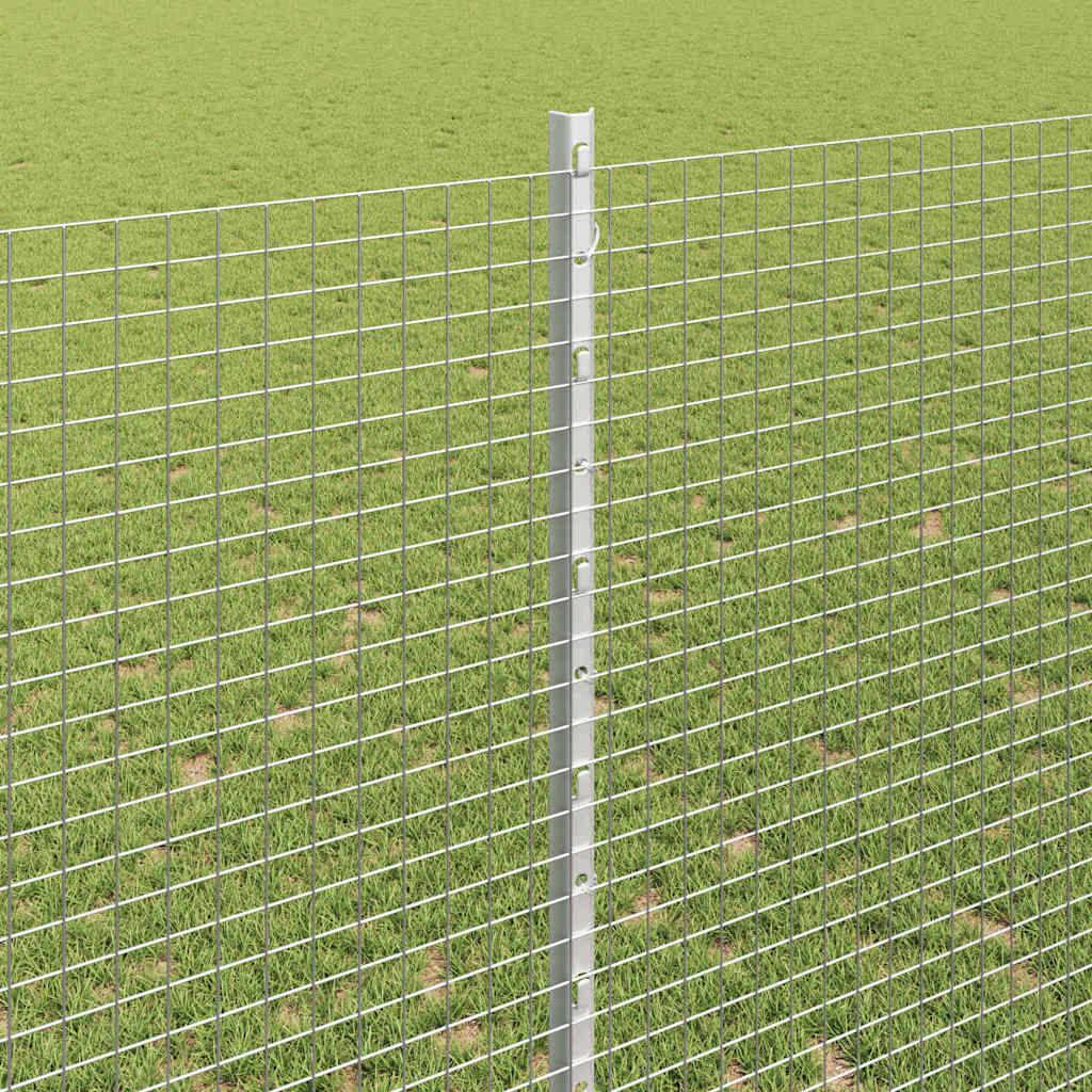 Fence with Posts Silver 1.4 x 10 m Steel