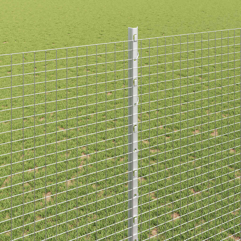 Fence with Posts Silver 1.5 x 10 m Steel