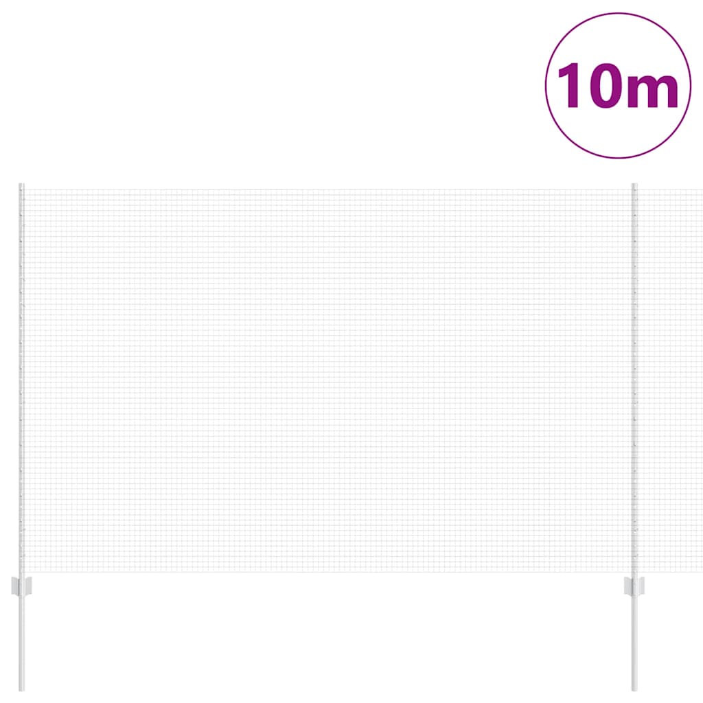 Fence with Posts Silver 1.5 x 10 m Steel