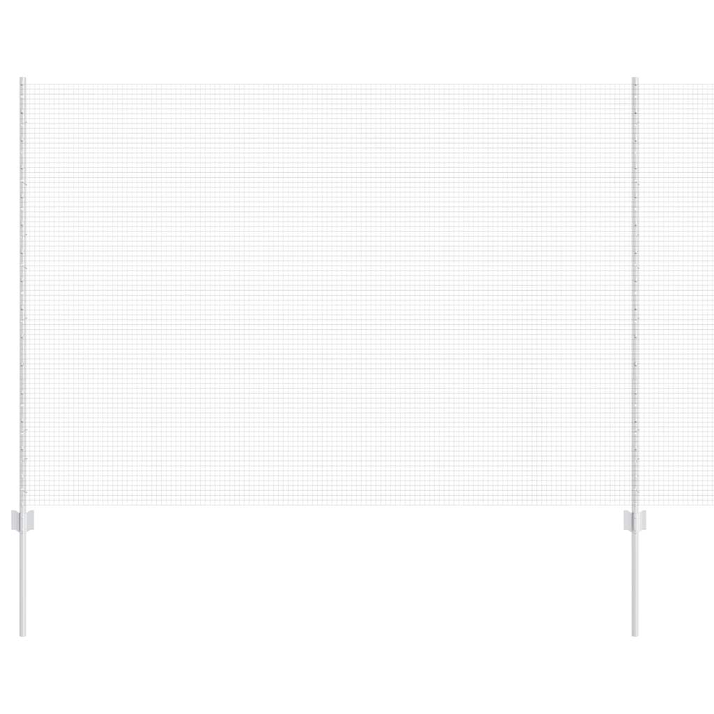 Fence with Posts Silver 1.6 x 10 m Steel