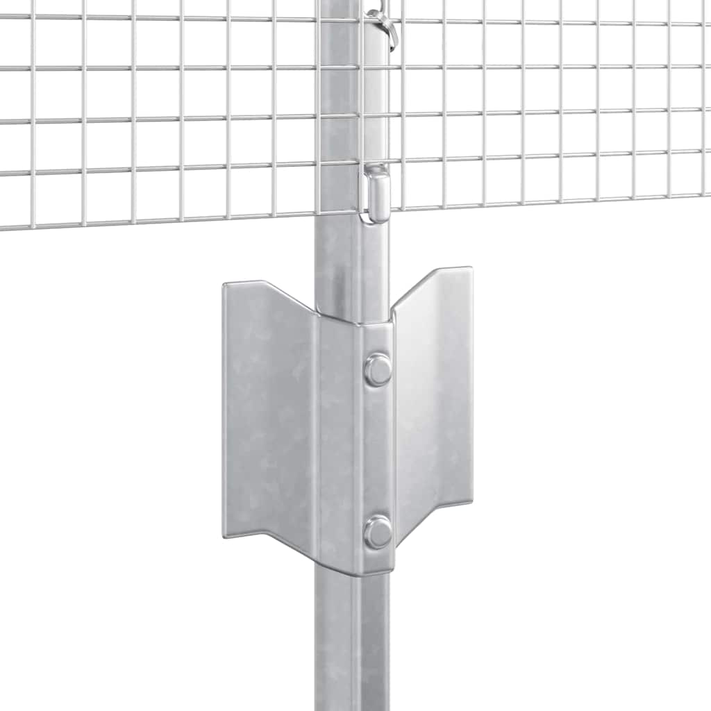Fence with Posts Silver 0.4 x 25 m Steel