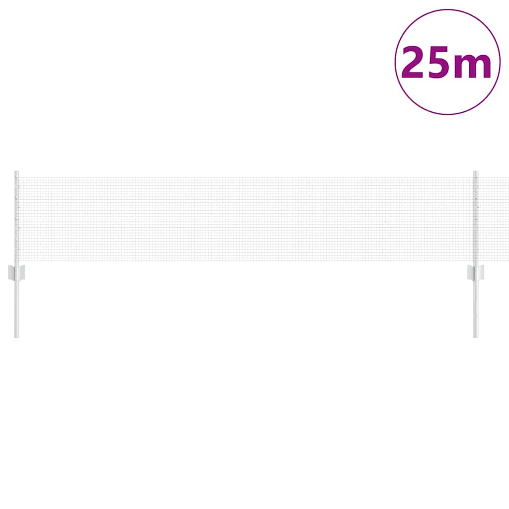 Fence with Posts Silver 0.4 x 25 m Steel