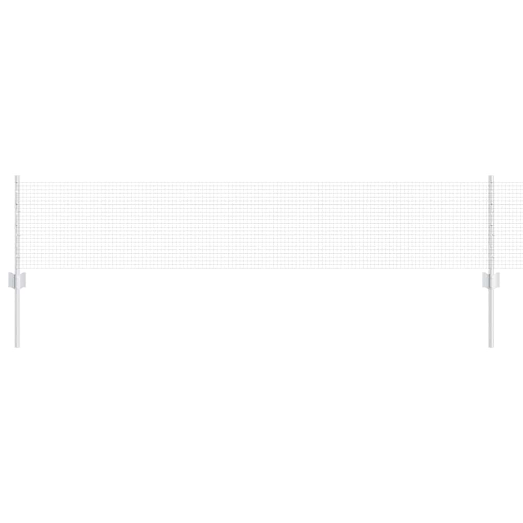 Fence with Posts Silver 0.4 x 25 m Steel