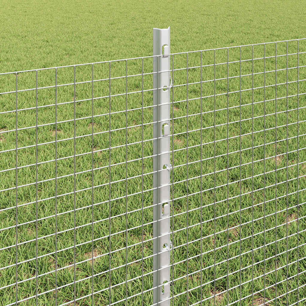 Fence with Posts Silver 0.6 x 25 m Steel