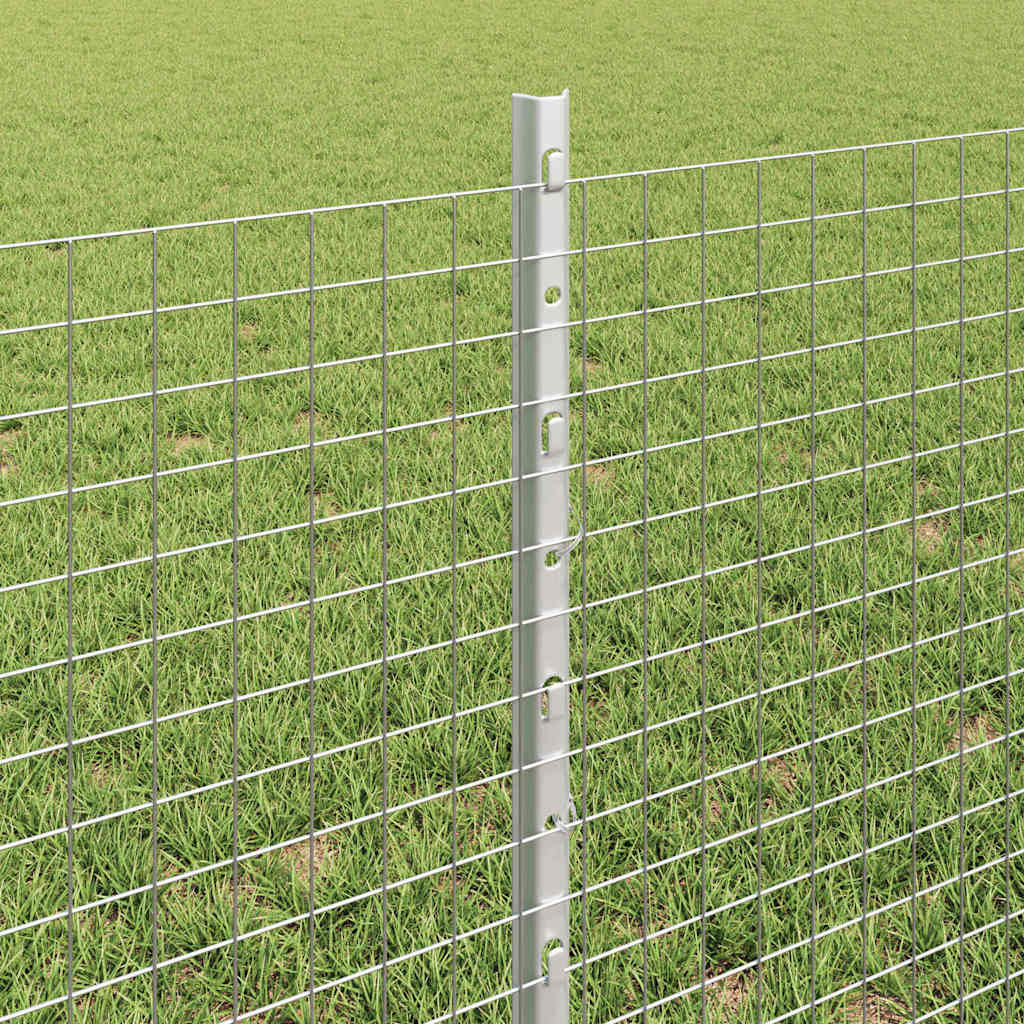 Fence with Posts Silver 0.6 x 25 m Steel