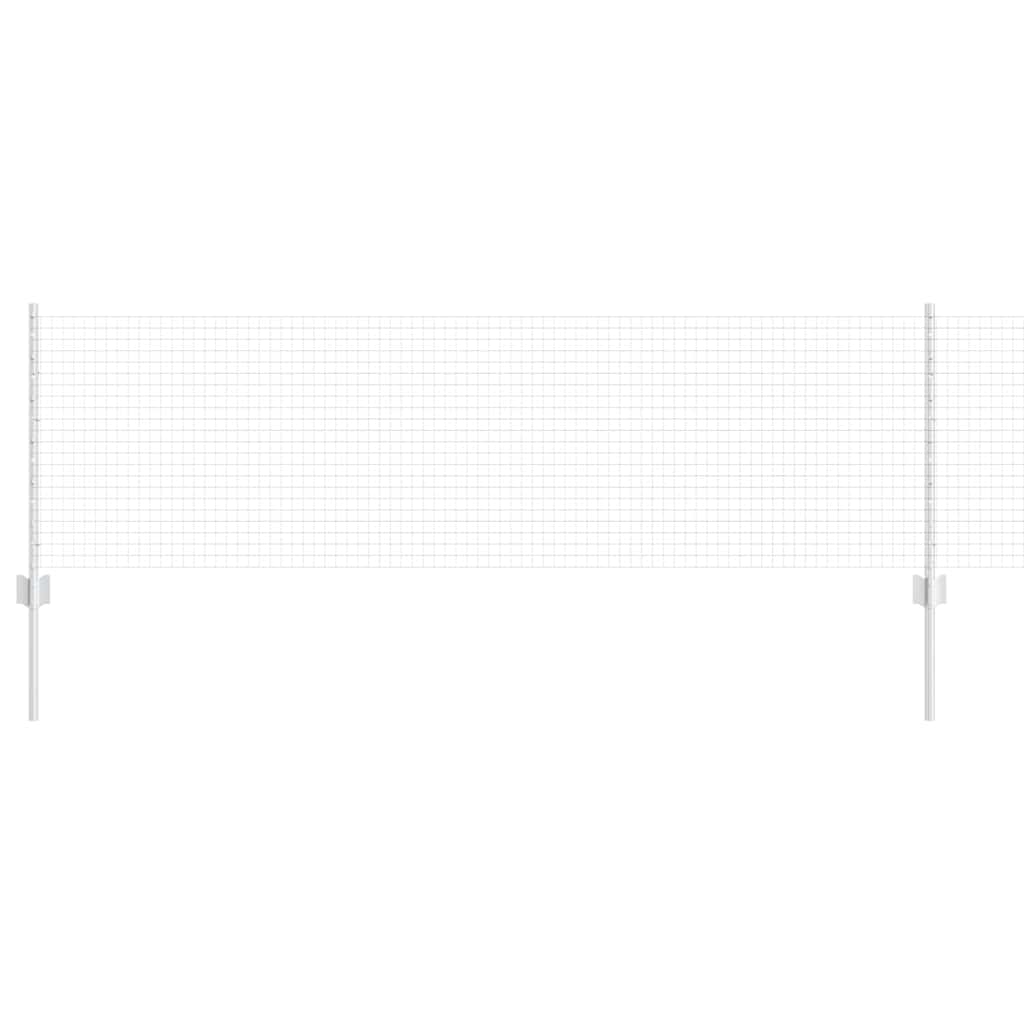 Fence with Posts Silver 0.6 x 25 m Steel