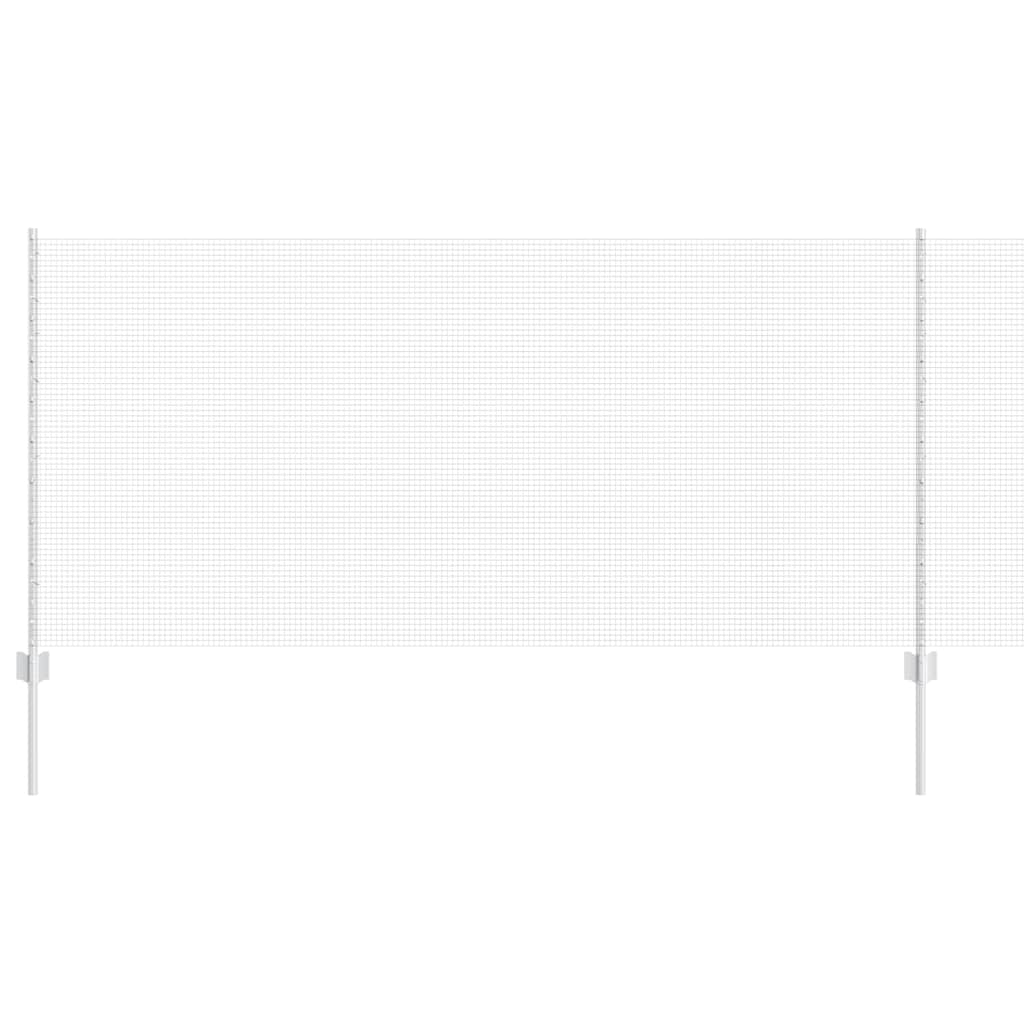 Fence with Posts Silver 1 x 25 m Steel