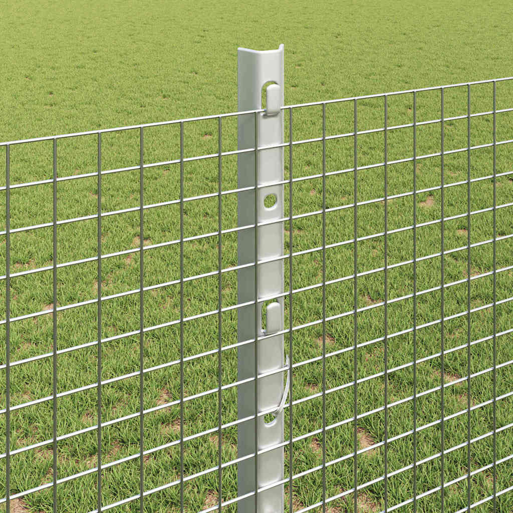 Fence with Posts Silver 1.2 x 25 m Steel