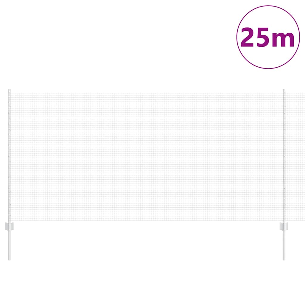 Fence with Posts Silver 1.2 x 25 m Steel