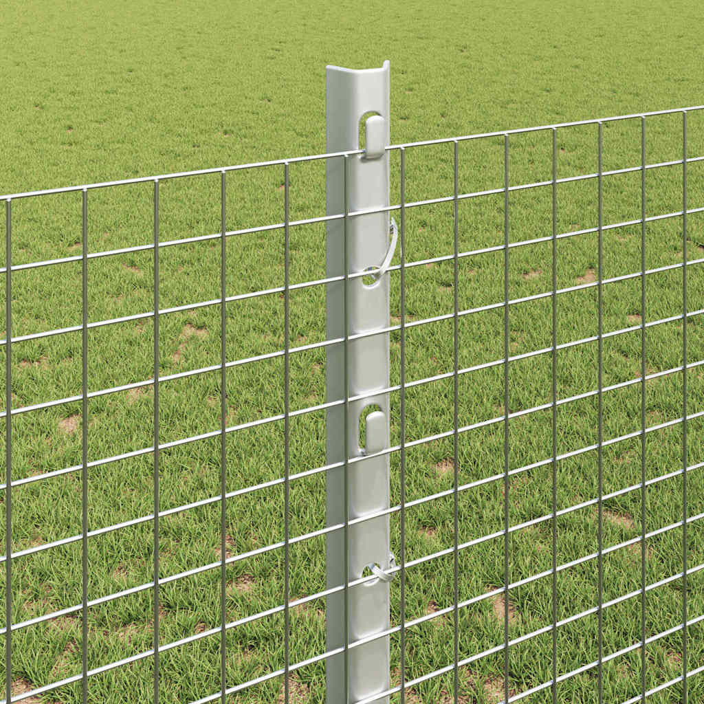 Fence with Posts Silver 1.2 x 25 m Steel
