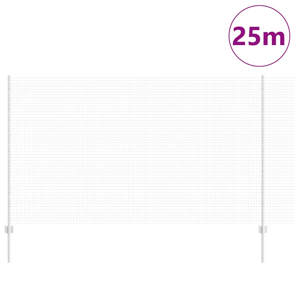 Fence with Posts Silver 1.4 x 25 m Steel