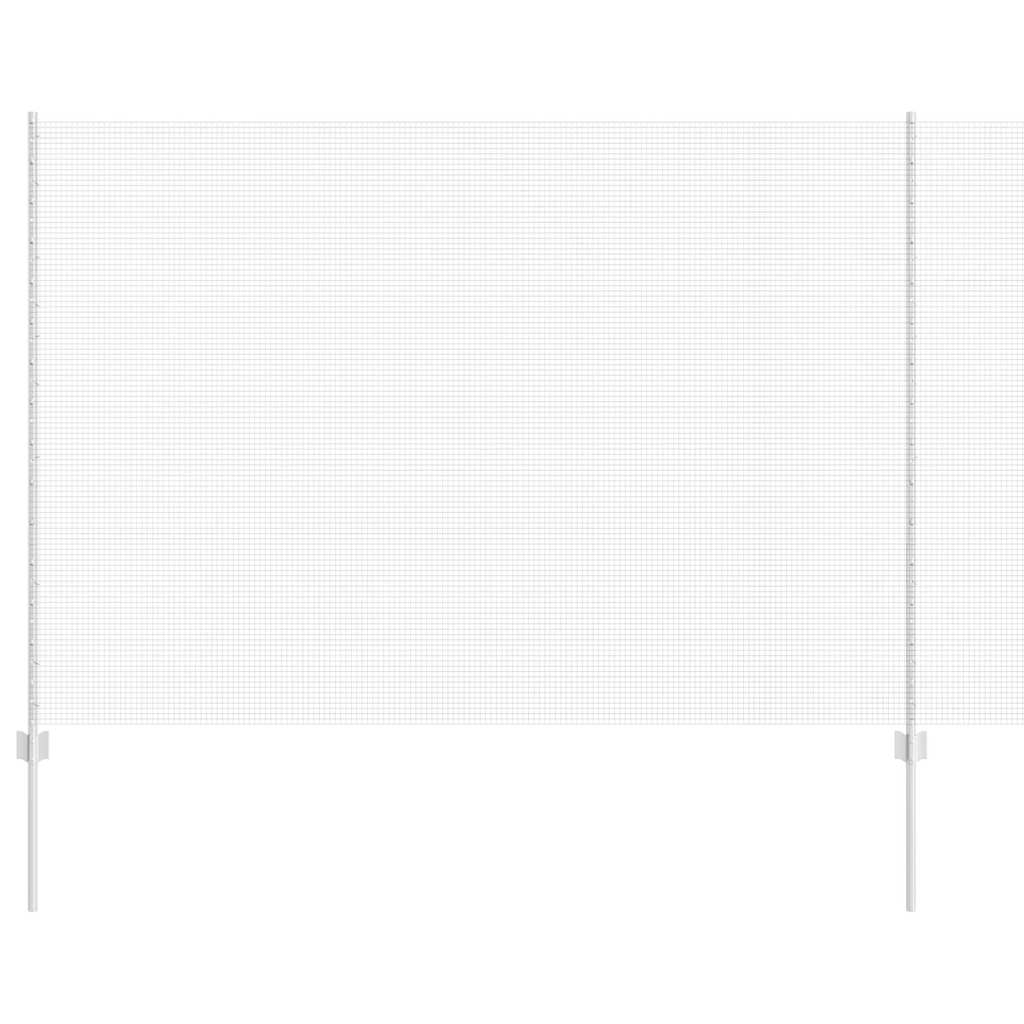 Fence with Posts Silver 1.6 x 25 m Steel