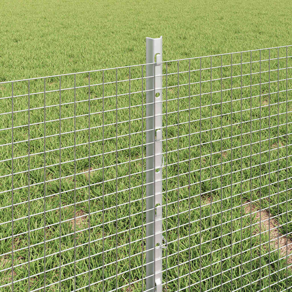 Fence with Posts Silver 0.4 x 50 m Steel