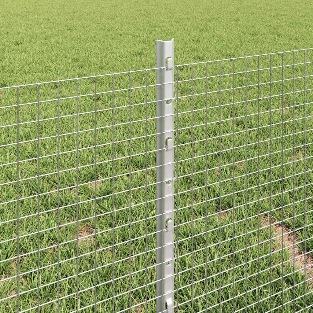 Fence with Posts Silver 0.4 x 50 m Steel