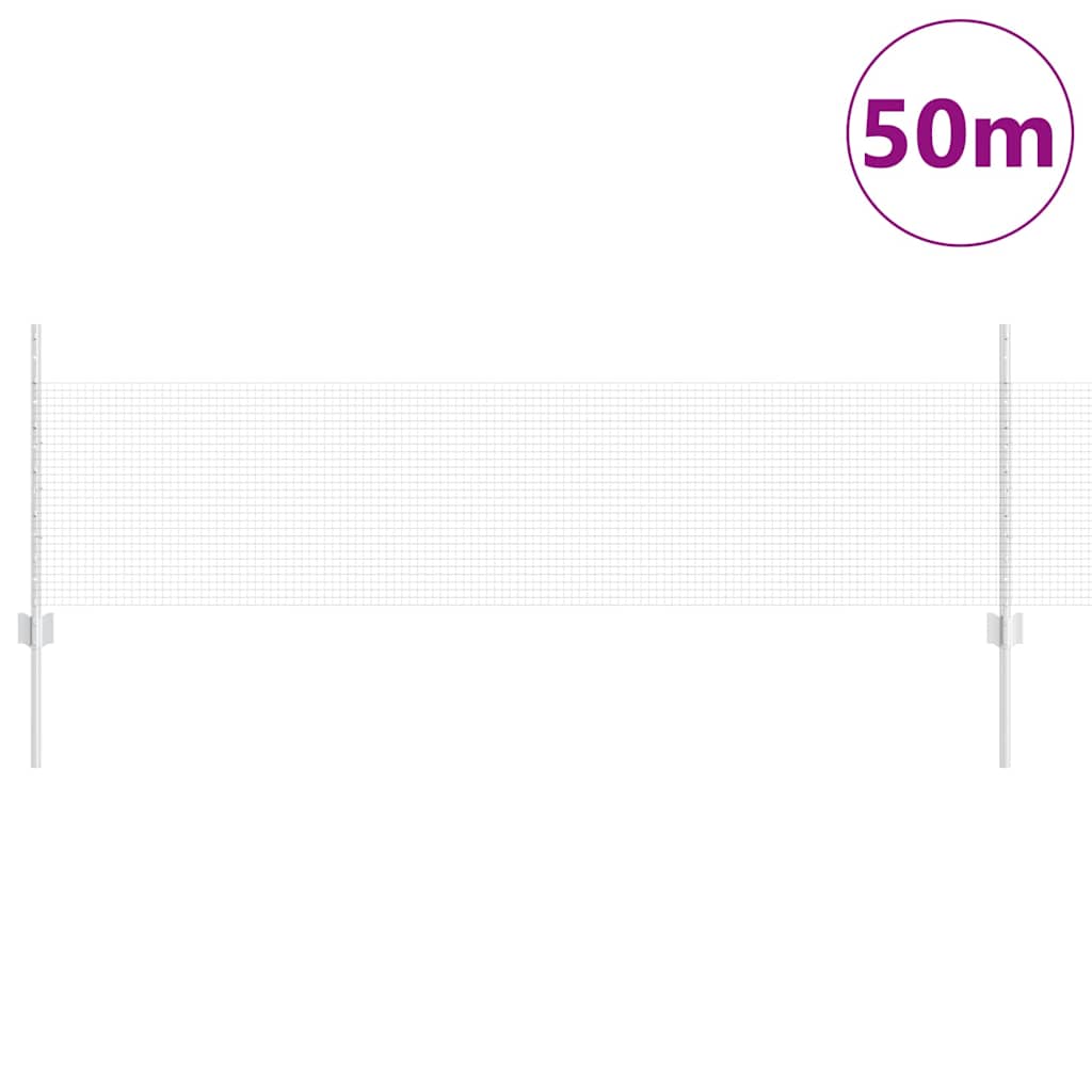 Fence with Posts Silver 0.5 x 50 m Steel