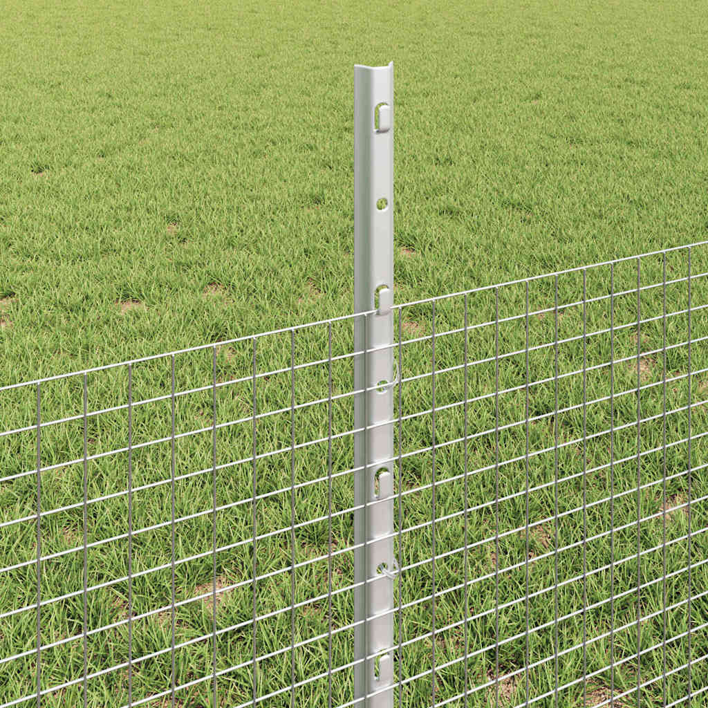 Fence with Posts Silver 0.5 x 50 m Steel