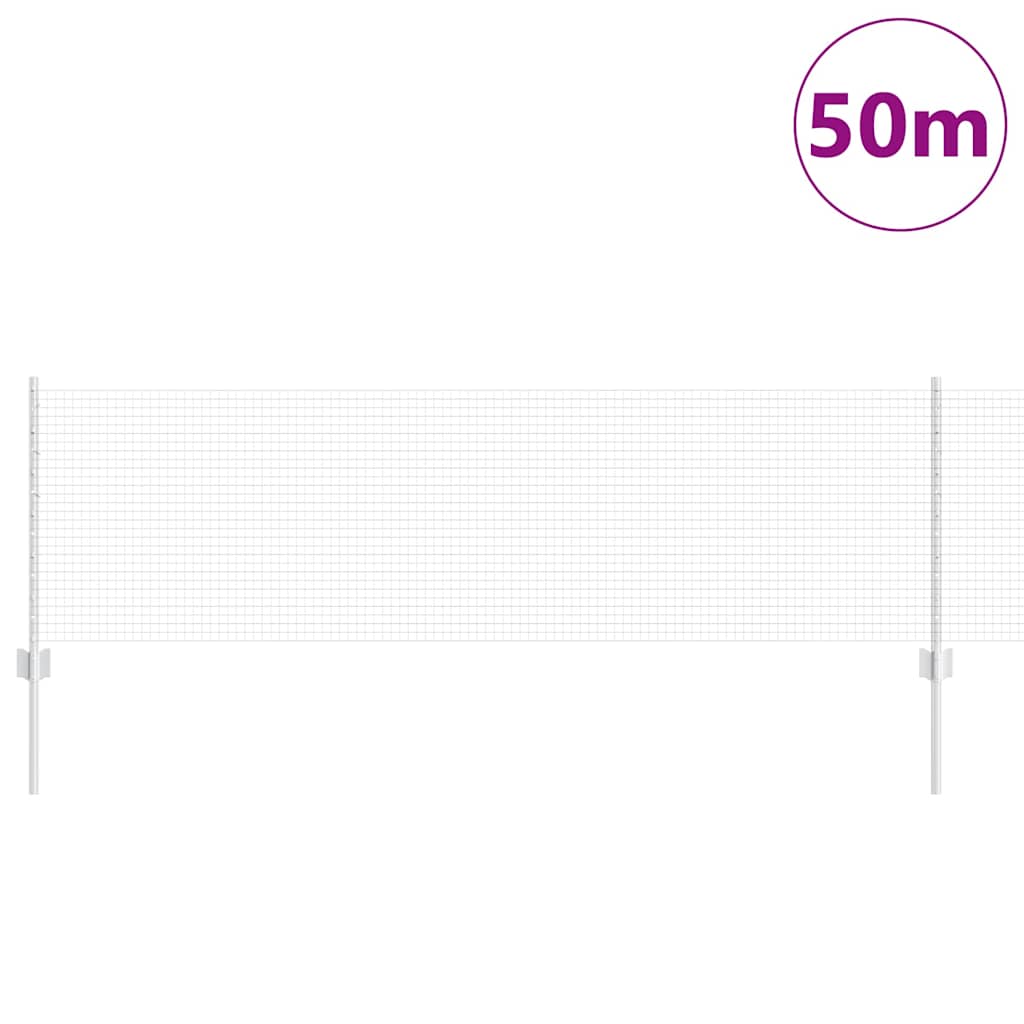 Fence with Posts Silver 0.6 x 50 m Steel