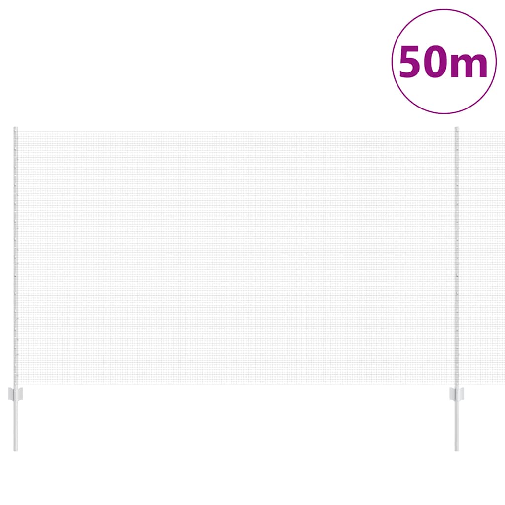 Fence with Posts Silver 1.4 x 50 m Steel
