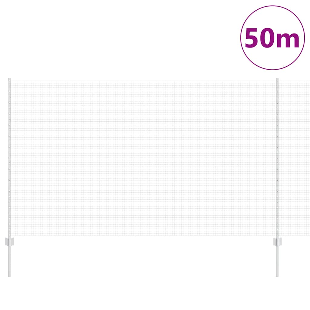 Fence with Posts Silver 1.4 x 50 m Steel