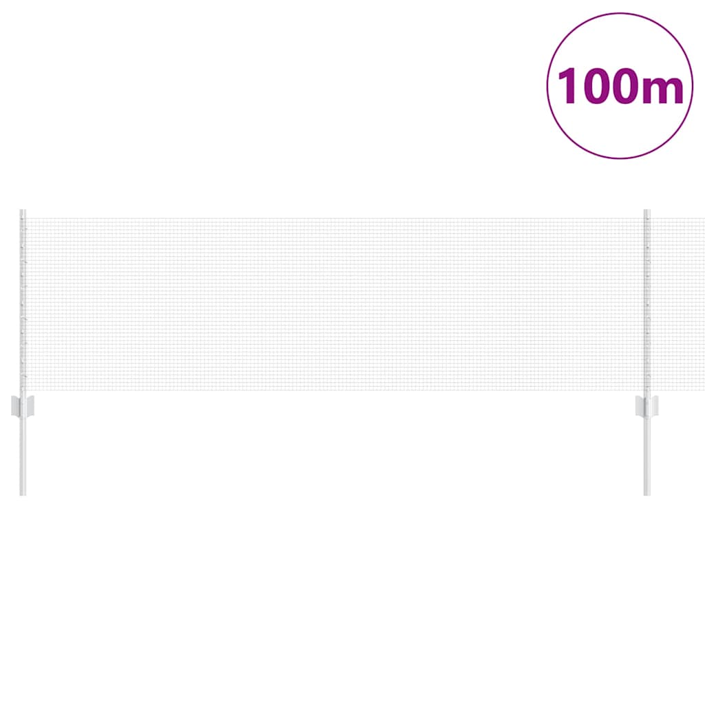 Fence with Posts Silver 0.6 x 100 m Steel