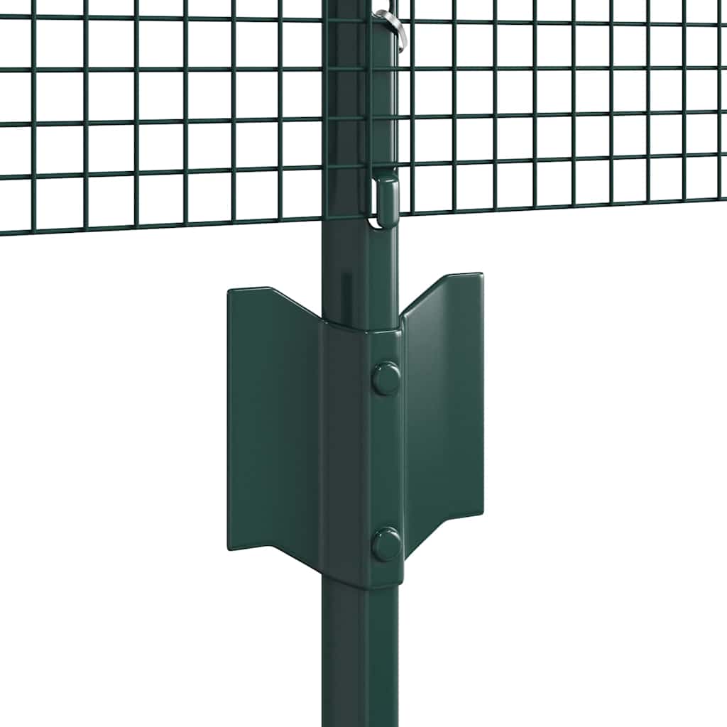 Fence with Posts Green 0.8 x 10 m Steel