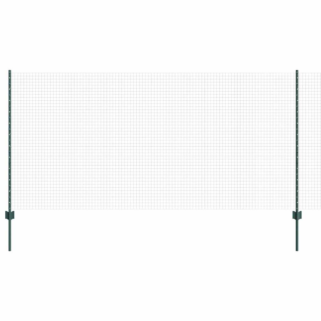 Fence with Posts Green 1.2 x 10 m Steel