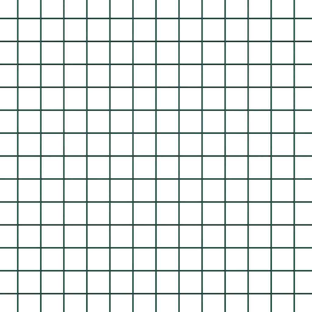 Fence with Posts Green 0.5 x 25 m Steel