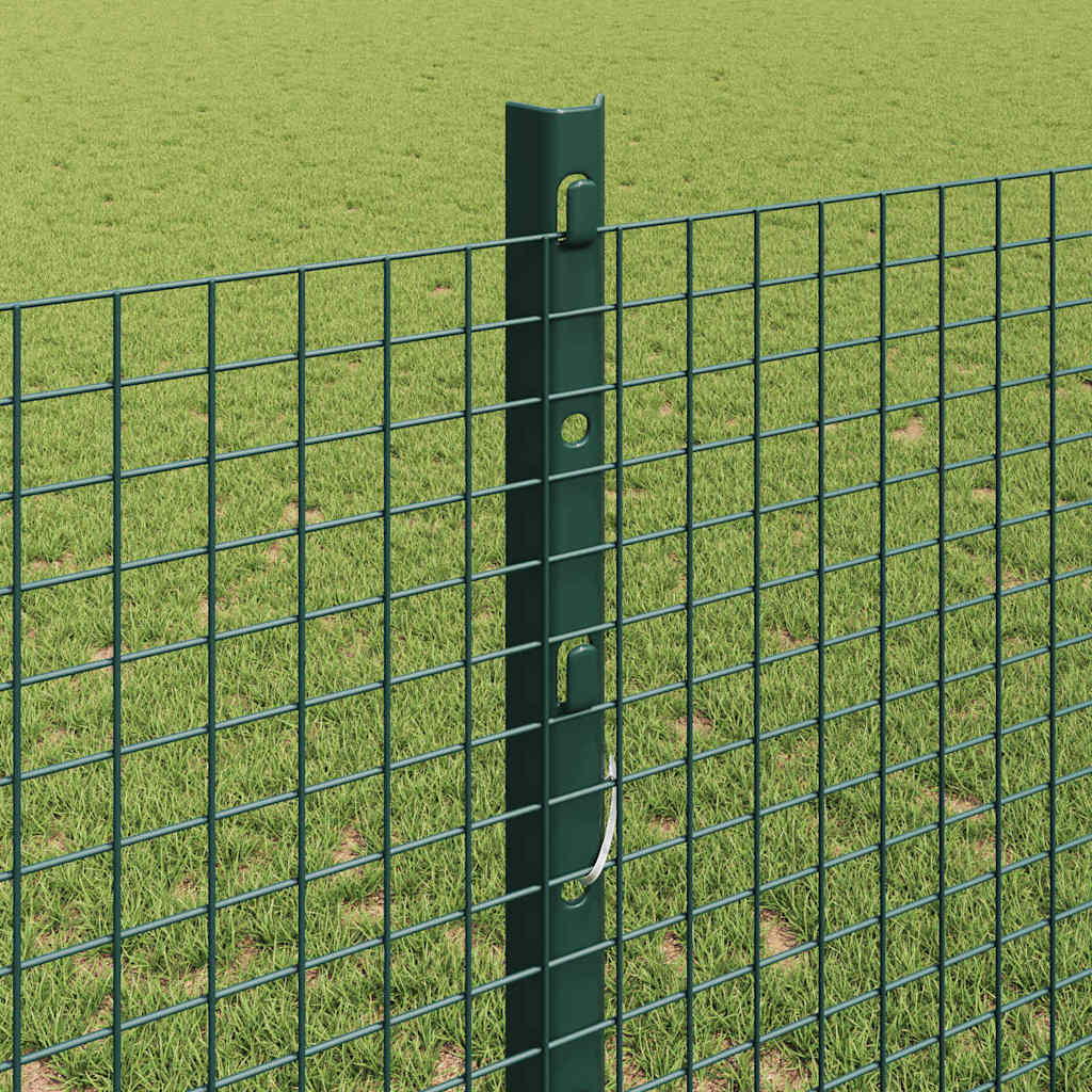 Fence with Posts Green 1.2 x 25 m Steel