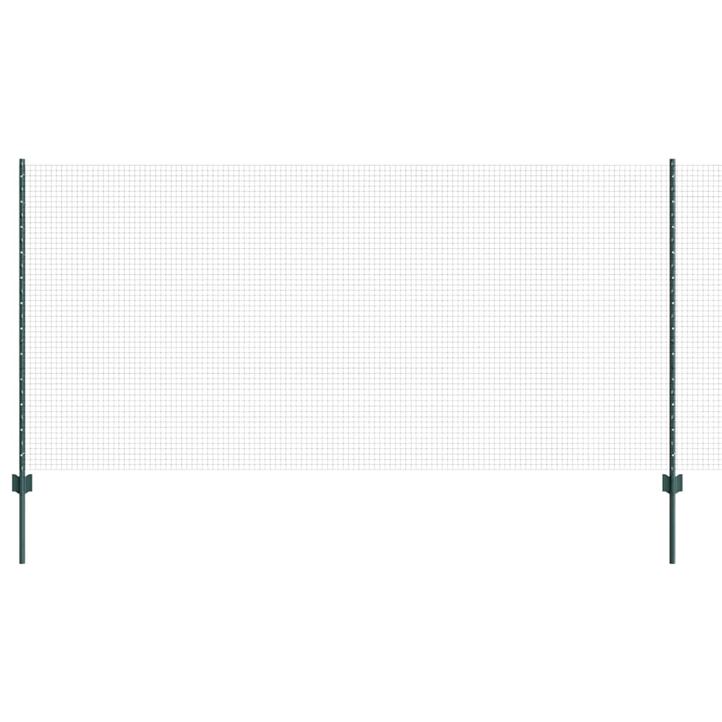 Fence with Posts Green 1.2 x 25 m Steel