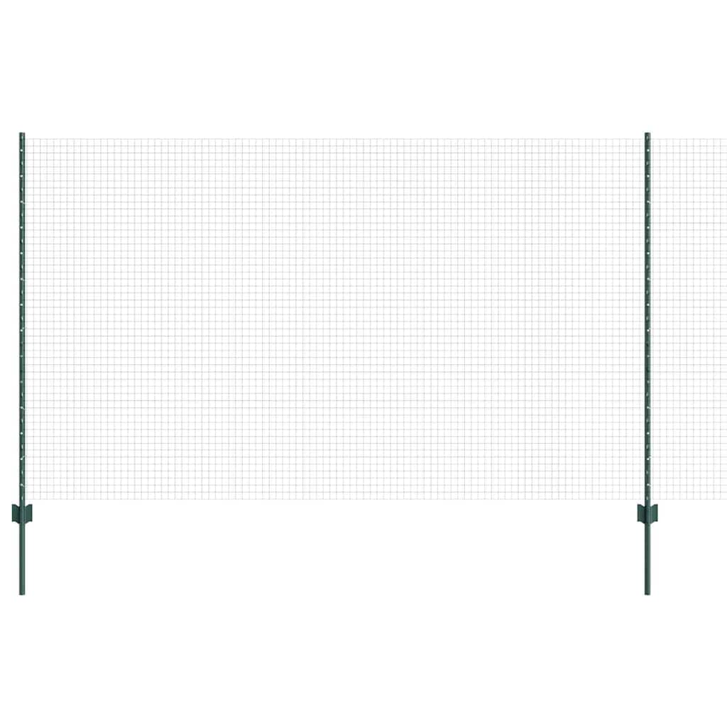 Fence with Posts Green 1.4 x 25 m Steel