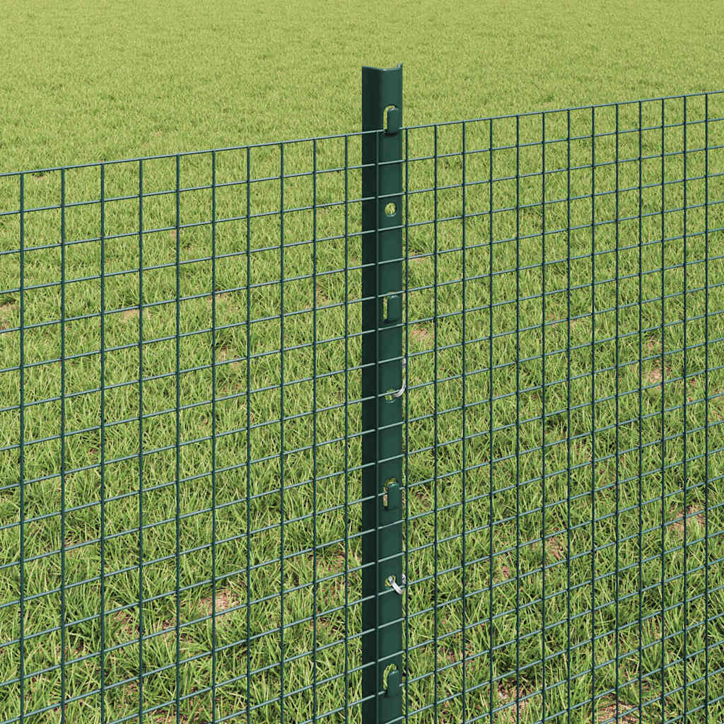 Fence with Posts Green 0.6 x 50 m Steel