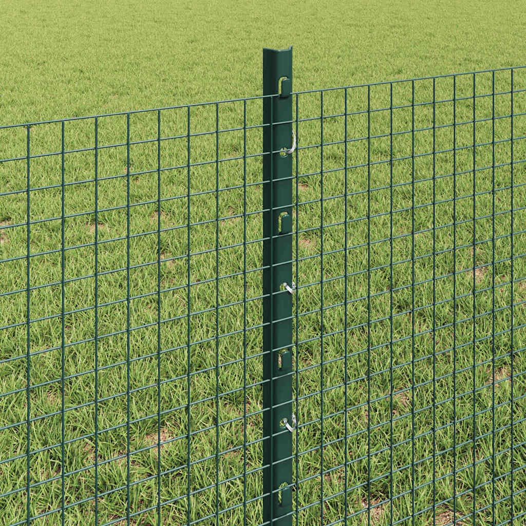 Fence with Posts Green 0.6 x 50 m Steel