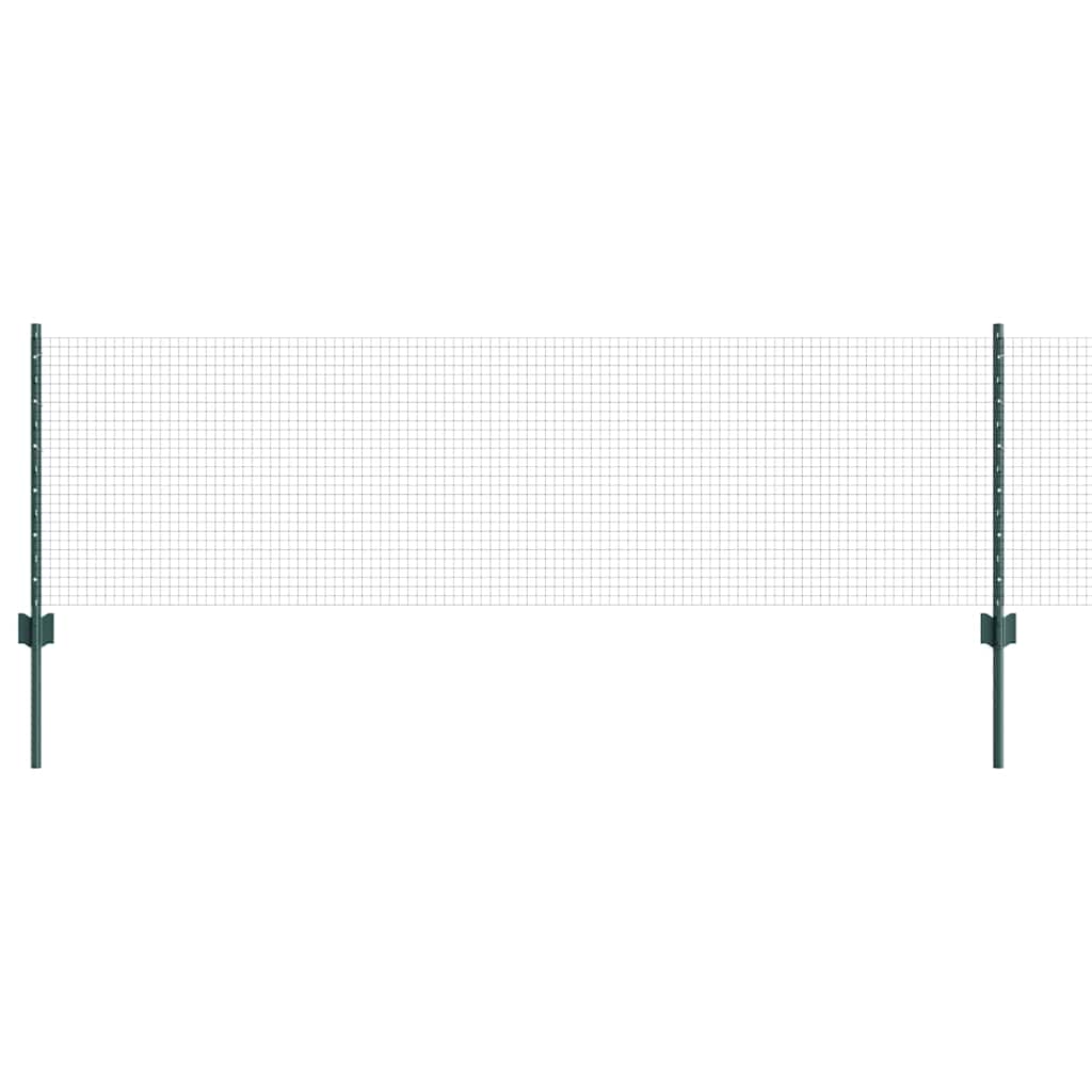Fence with Posts Green 0.6 x 50 m Steel