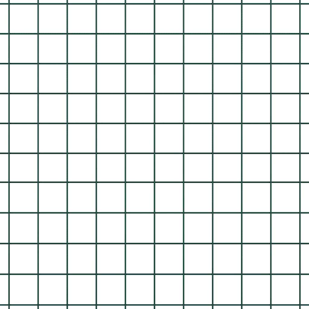 Fence with Posts Green 1 x 50 m Steel